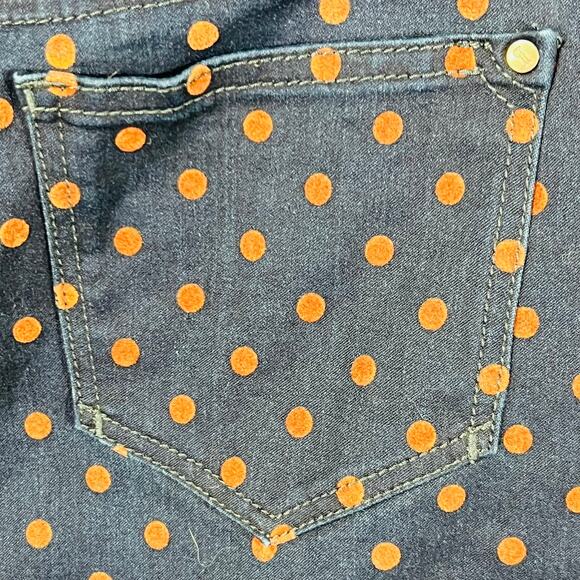 Pilcro Skirt Denim Polka Dot Retro Mod Preppy Blue 29 Indie Sleaze - Picture 8 of 12